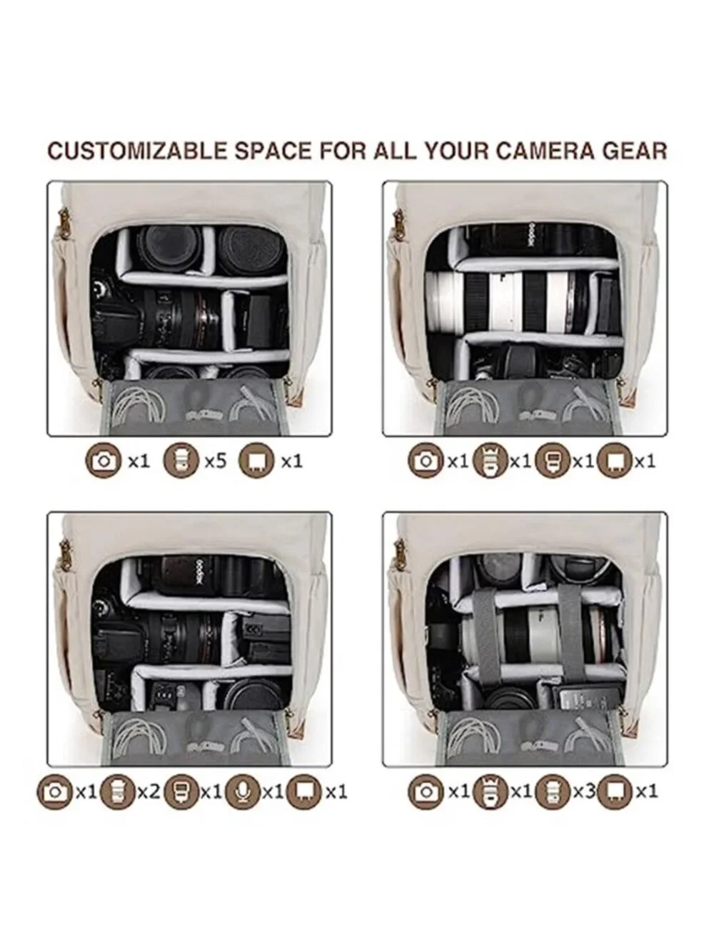 Camera Backpack DSLR Photography Bag Waterproof 15 Inch Laptop Lens Travel Case